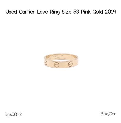 Cartier LOVE RING SIZE 53 PINK GOLD 2019 (HOJ120)**