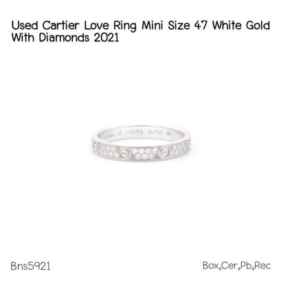 Cartier LOVE RING MINI SIZE 47 WHITE GOLD WITH DIAMONDS 2021 (LGQ159)