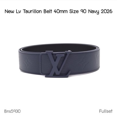 Louis Vuitton TAURILLON BELT 40MM SIZE 90 NAVY 2026