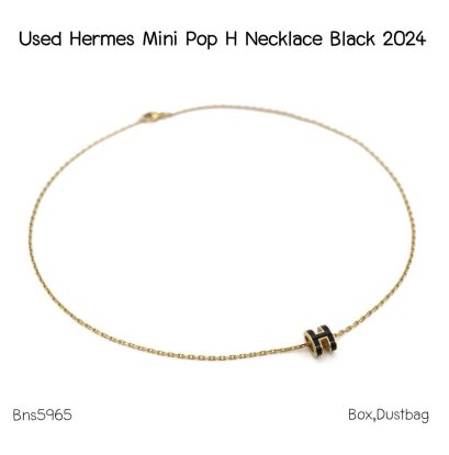 Hermes MINI POP H NECKLACE BLACK 2024**