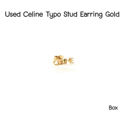 Celine CELINE TYPO STUD EARRING GOLD