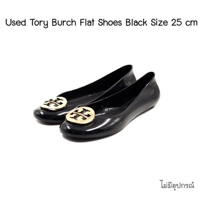 Tory Burch FLAT SHOES BLACK SIZE 25CM