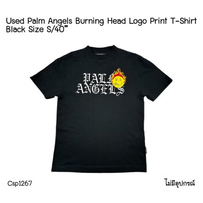 Palm Angels BURNING HEAD LOGO PRINT T-SHIRT BLACK SIZES/40"