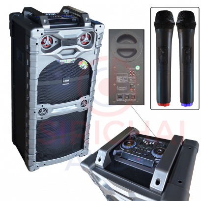 ลำโพงล้อลากขนาดใหญ่ A-ONE ลำโพง 15 นิ้ว (2 ชั้น) ฟังก์ชั่นจัดเต็ม