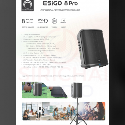 ลำโพงบลูทูธ SOUNDVISION รุ่น ESiGO 8 Pro