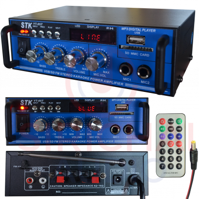 แอมป์จิ๋ว STK รุ่น YT05T (มีbluetooth,USB,12V)