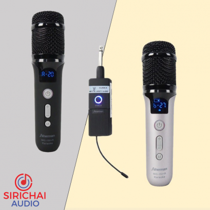 ไมค์พกพาคู่มีแบตเตอรี SHERMAN รุ่น MIC150 plus R (Mic150+R)