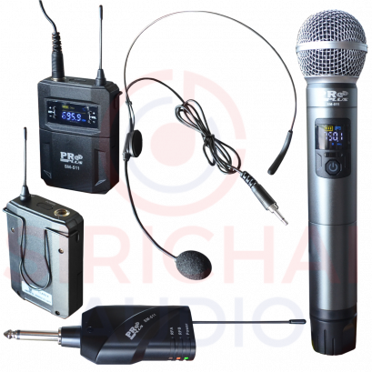 ไมค์ลอยUHFคู่ PROPLUS รุ่น SM511 อลูนิเนียมLED + คาดศีรษะLED (ปรับความถี่)