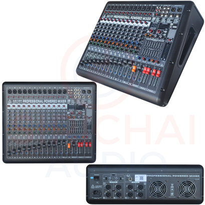 เพาเวอร์มิกเซอร์4ชาแนล MICROTECH รุ่น AG12P (650วัตต์x4ช่อง มีครอสแยกซับ)