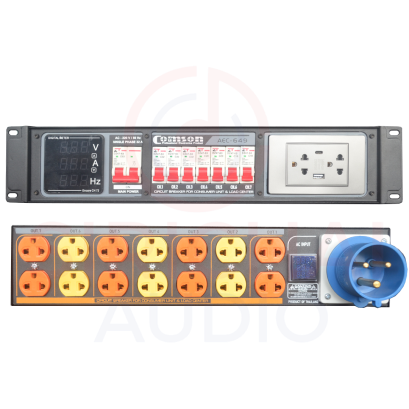 ปลั๊กโหลด หม้อดึงไฟ COMSON รุ่น AEC649 (POWER LOAD CENTER 8Way+5V USB) 2เฟส