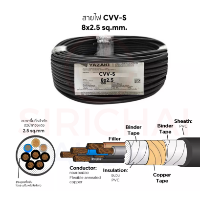 สายไฟ YAZAKI รุ่น CVV-S (8x2.5 sq.mm.)