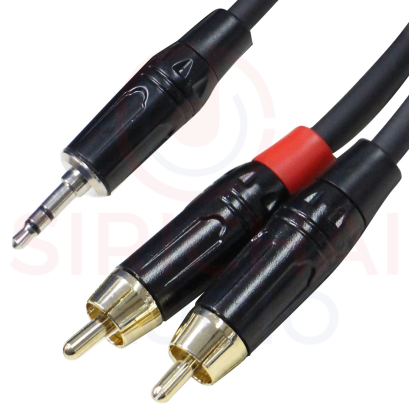สายสัญญาณ Baretone รุ่น LY-2409-2M สายสัญญาณสเตอริโอ ขั้ว TRS 3.5mm ท้าย 2xRCA ขาว/แดง