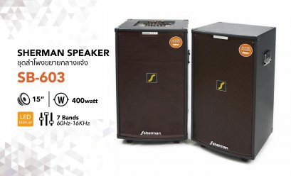 ชุดลำโพง active ขยายกลางแจ้ง 15 นิ้ว รุ่น SB-603