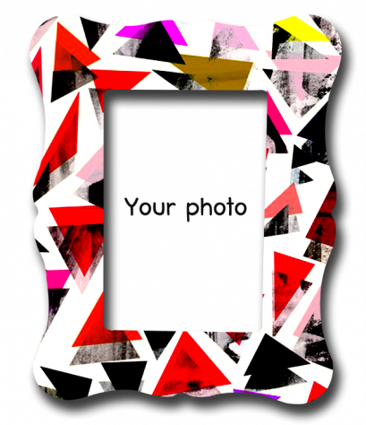 กรอบรูปพิมพ์ สั่งทำ Red&amp;black triangle frame