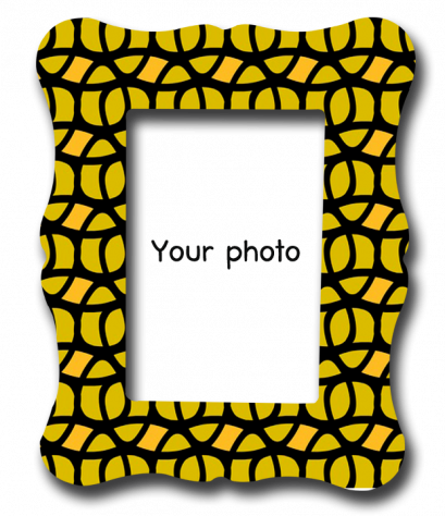 พิมพ์กรอบรูป Yellow&amp;black pattern frame
