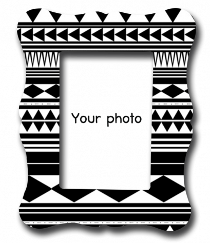 กรอบรูป Black&amp;White Tribal pattern frame