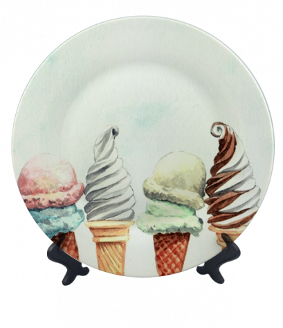 จานพิมพ์ลาย Ice Cream Cones Dish&amp;Plate