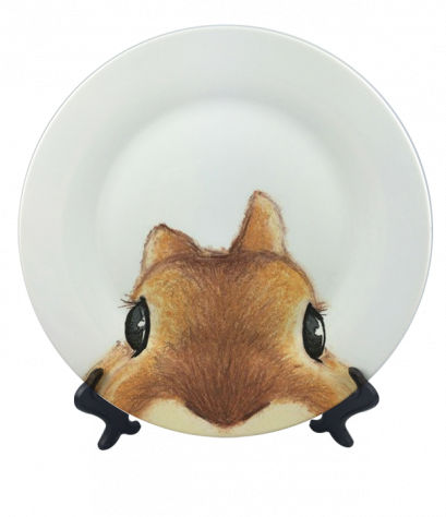 จานพิมพ์ Cute Brown Rabbit Dish&amp;Plate