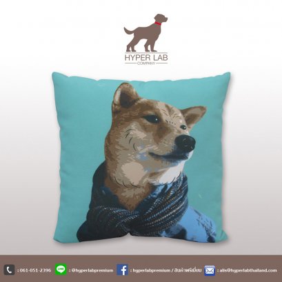 หมอนอิง ทรงสี่เหลี่ยม สกรีนรูปหมาชิบะอินุ