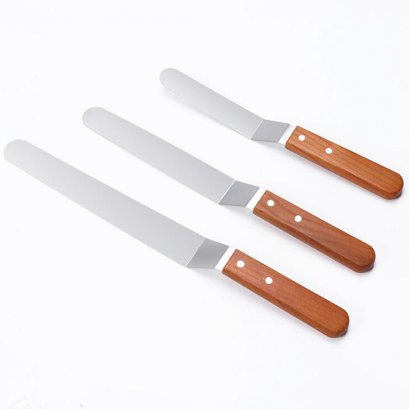 สปาตูล่าด้ามไม้ แบบงอ