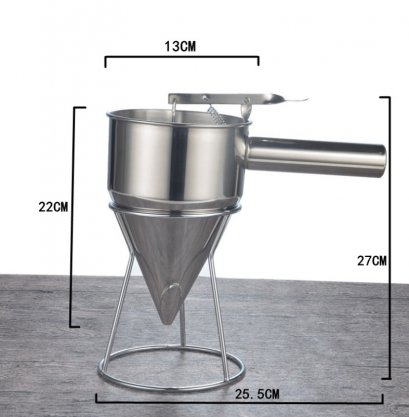 กรวยหยอดขนมสแตนเลส พร้อมขาตั้ง