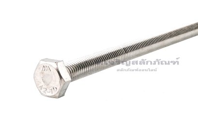 น็อตหัวเหลี่ยมสแตนเลส Stainless Steel Hex Bolt M10x210 เกลียวตลอด