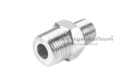 ข้อต่อตรงลด ข้อต่อเพิ่ม สแตนเลส (เกลียวนอก x เกลียวนอก) ขนาด  3/8"-18 NPT x M14x1.5 รุ่นหนาพิเศษ