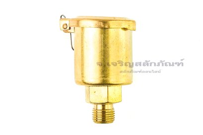 กาหยอดน้ำมัน ฝาสปริง ทองเหลือง แบบตรง  Spring Grease Oil Cup ความโตถ้วย 24 mm ยาว 44.3  mm ขนาดเกลียว 1/8"