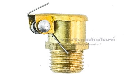 กาหยอดน้ำมัน ฝาสปริง ทองเหลือง แบบตรง  Spring Grease Oil Cup ความโตถ้วย 10.7 mm ยาว 16.4  mm ขนาดเกลียว M10x1.0
