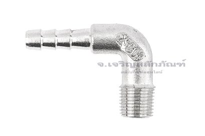 ข้อต่องอ 90&deg;สแตนเลส (เกลียวนอก x หางไหล) 1/8"x6 mm