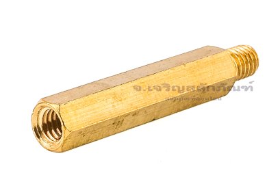 ข้อต่อตรงทองเหลือง ทรงฐานยาว (เกลียวนอก x เกลียวใน) M6x1.0x8 x M6x1.0x40