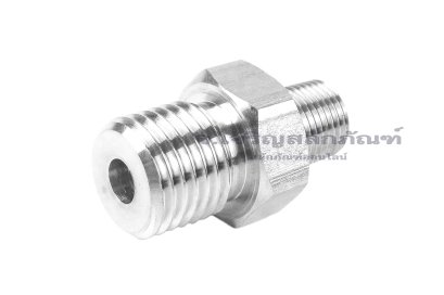 ข้อต่อตรงลด ข้อต่อเพิ่ม สแตนเลส (เกลียวนอก x เกลียวนอก) ขนาด 1/8"-27 NPT x M14x1.5 รุ่นหนาพิเศษ
