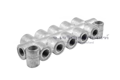 ข้อต่อรวม - หัวจ่ายจารบีน้ำมันหล่อลื่นแบบเกลียวใน 12 ทาง ขนาด M8x1.0 (4 mm) รุ่นแผงจ่ายสองฝั่ง