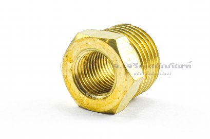 ข้อต่อลดเหลี่ยมทองเหลือง (เกลียวนอก x เกลียวใน) ขนาด 1/2&quot; x 1/4&quot; ยาว19