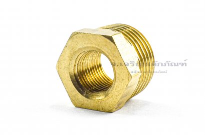 ข้อต่อลดเหลี่ยมทองเหลือง (เกลียวนอก x เกลียวใน) ขนาด 3/8&quot; x 1/4&quot;