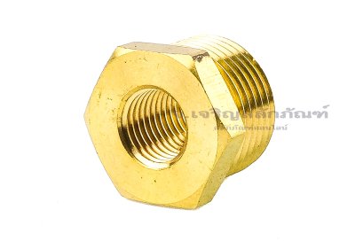 ข้อต่อลดเหลี่ยมทองเหลือง (เกลียวนอก x เกลียวใน) ขนาด M20x1.5 x 7/16"-20 UNF