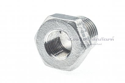 ข้อต่อลดเหลี่ยมสแตนเลส (เกลียวนอก x เกลียวใน) ขนาด 1/4&quot; x 1/8&quot;