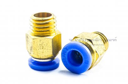 ข้อต่อลมเกลียวมิล (เกลียวนอก x เสียบสาย) ขนาด M10x1.5 x 6 mm