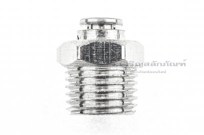 ข้อต่อลมทองเหลืองอย่างดี (เกลียวนอก x เสียบสาย) ขนาด 1/4&quot; x 4 mm