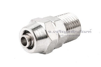 ข้อต่อลมทองเหลืองอย่างดี แบบสวมขันอัด (เกลียวนอก x เสียบสาย) ขนาด M10x1.0 x 6 mm