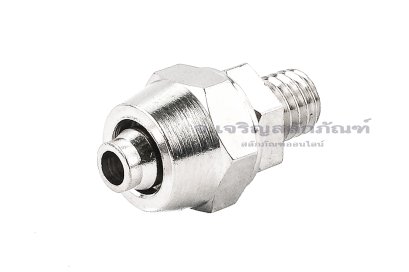 ข้อต่อลมทองเหลืองอย่างดี แบบสวมขันอัด (เกลียวนอก x เสียบสาย) ขนาด M6x1.0 x 6 mm