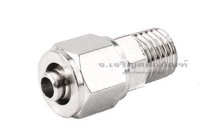 ข้อต่อลมทองเหลืองอย่างดี แบบสวมขันอัด (เกลียวนอก x เสียบสาย) ขนาด M8x1.0 x 6 mm