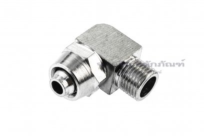 ข้อต่อสายแบบสวมขันอัด แบบงอ 90° ทองเหลืองอย่างดี (เกลียวนอก x เสียบสาย) ขนาด 1/8&quot;x8 mm