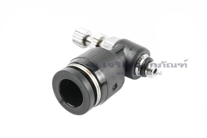 ข้อต่อวาล์วคอนโทรล ข้อต่อปรับลมเกลียวมิล (เกลียวนอก x เสียบสาย) ขนาด M5x8 mm รุ่นสีดำ