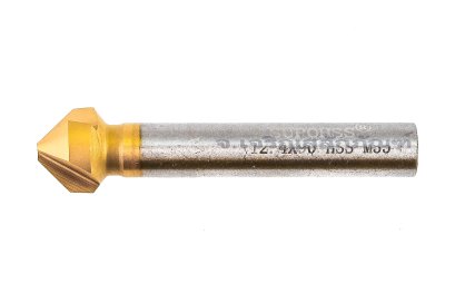 ดอกคว้านหัวเตเปอร์แบบ 3 ฟัน Countersink ขนาด 12.4 mm Gold แกน 8 mm