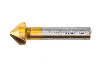 ดอกคว้านหัวเตเปอร์แบบ 3 ฟัน Countersink ขนาด 16.5 mm Gold แกน 10 mm