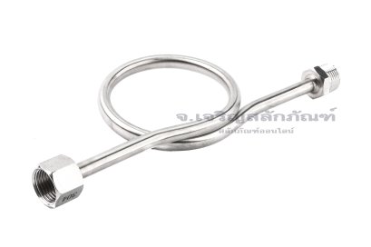 ท่อชะลอความดัน สแตนเลส 304 (Stainless Steel Buffer Tube) ทรงตรง 180° ความโตท่อ 9.5x2 mm (เกลียวใน x เกลียวนอก) 1/2" x 1/2"