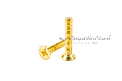 น็อตทองเหลืองหัวเตเปอร์แฉก M3x16