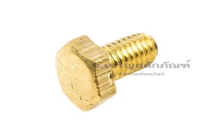 น็อตทองเหลืองหัวเหลี่ยม M4x8 เกลียวตลอด