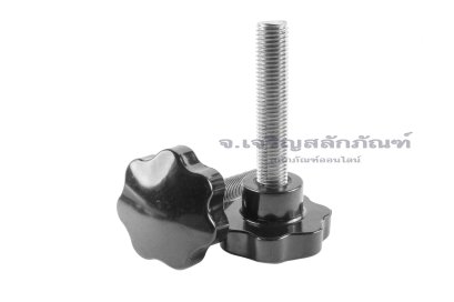 น็อตมือหมุนดอกไม้ แกนสแตนเลส (Star Grip Knob Bolt) ขนาด M16x80 ความโตหัว 60 mm